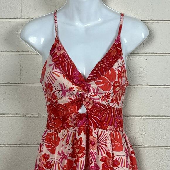 Angie Orange Floral Dress size L - Picture 6 of 8
